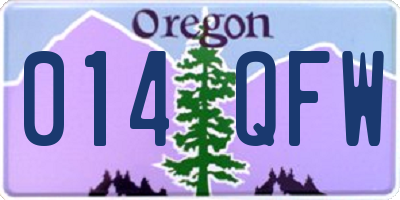 OR license plate 014QFW