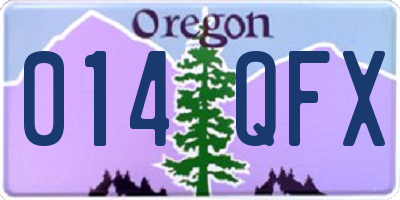 OR license plate 014QFX