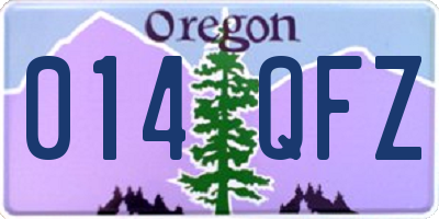 OR license plate 014QFZ
