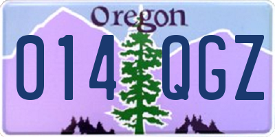 OR license plate 014QGZ