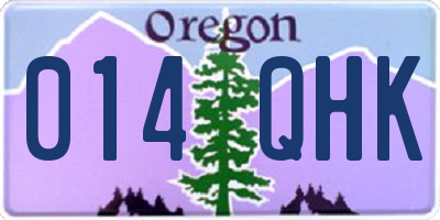 OR license plate 014QHK