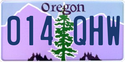 OR license plate 014QHW