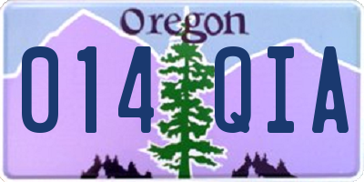 OR license plate 014QIA