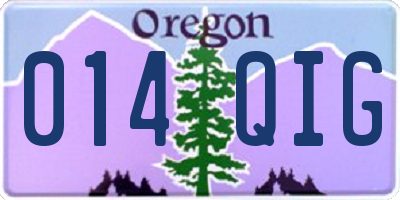 OR license plate 014QIG