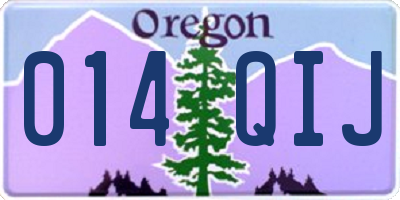 OR license plate 014QIJ