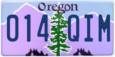 OR license plate 014QIM