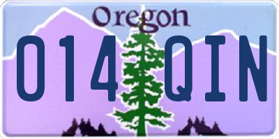 OR license plate 014QIN