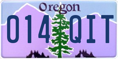OR license plate 014QIT