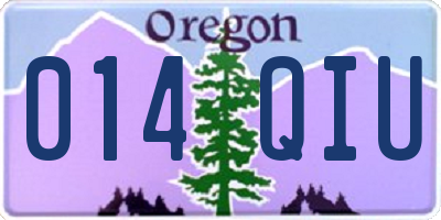 OR license plate 014QIU