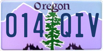 OR license plate 014QIV