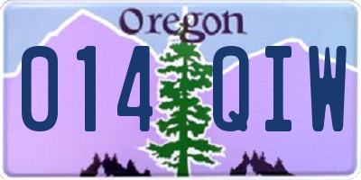 OR license plate 014QIW