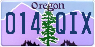 OR license plate 014QIX