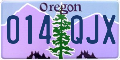 OR license plate 014QJX
