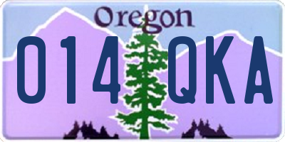 OR license plate 014QKA