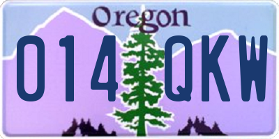 OR license plate 014QKW