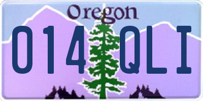 OR license plate 014QLI