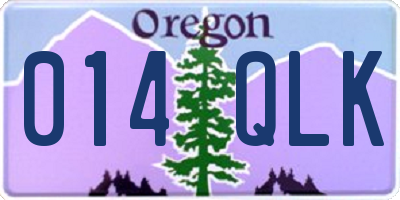 OR license plate 014QLK