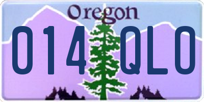 OR license plate 014QLO