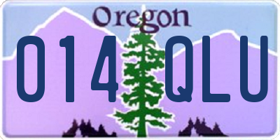 OR license plate 014QLU