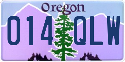 OR license plate 014QLW