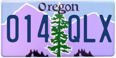 OR license plate 014QLX