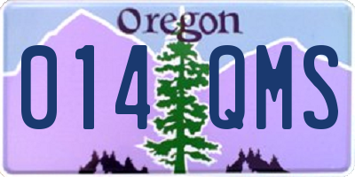 OR license plate 014QMS