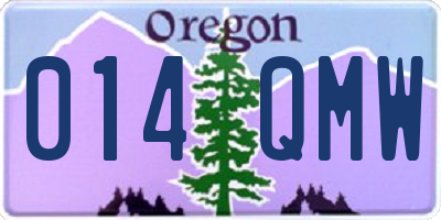OR license plate 014QMW