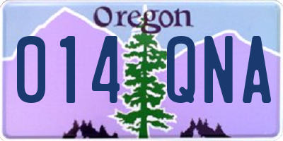 OR license plate 014QNA