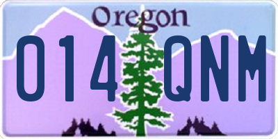 OR license plate 014QNM