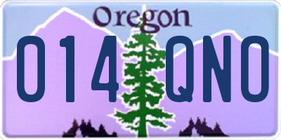 OR license plate 014QNO