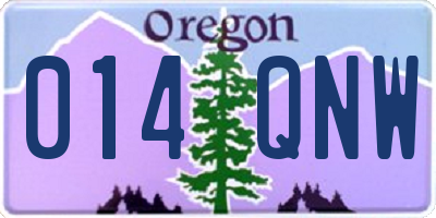 OR license plate 014QNW