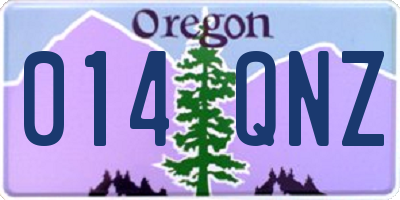 OR license plate 014QNZ