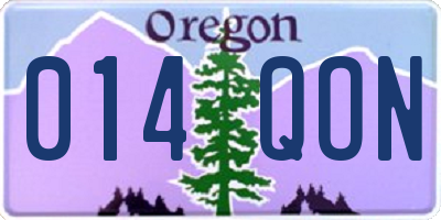 OR license plate 014QON