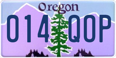 OR license plate 014QOP