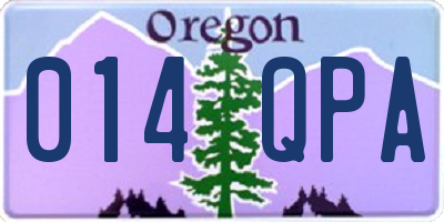 OR license plate 014QPA