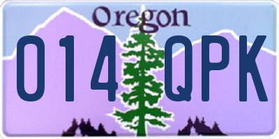 OR license plate 014QPK