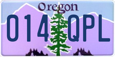 OR license plate 014QPL