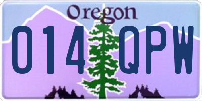 OR license plate 014QPW