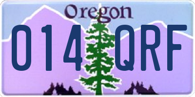 OR license plate 014QRF