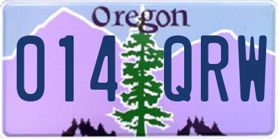 OR license plate 014QRW