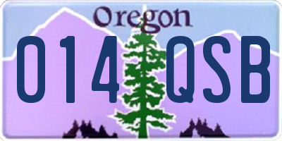 OR license plate 014QSB