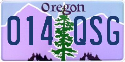 OR license plate 014QSG