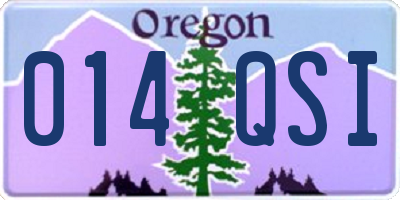 OR license plate 014QSI