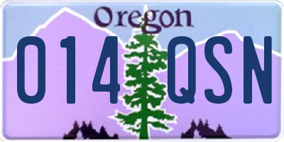 OR license plate 014QSN