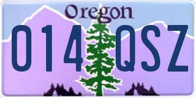 OR license plate 014QSZ
