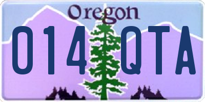 OR license plate 014QTA