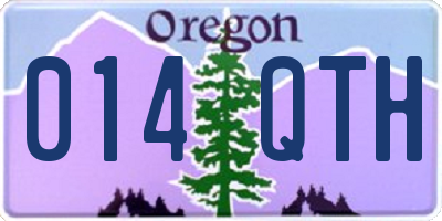 OR license plate 014QTH