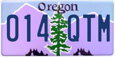 OR license plate 014QTM
