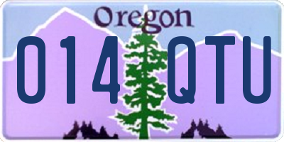 OR license plate 014QTU