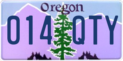 OR license plate 014QTY
